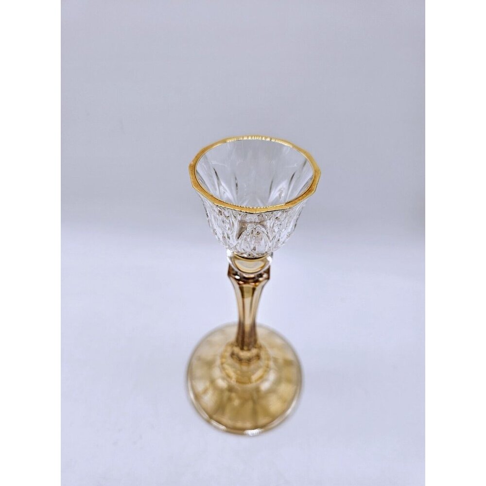 Elegant Yellow And Clear Pair Crystal Candlestick Holders Vintage Holidays Boho - Picture 6 of 10